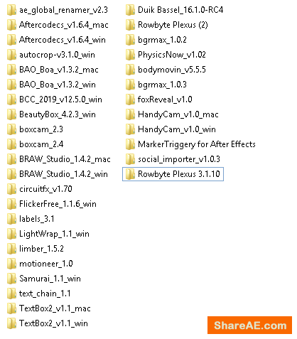 Plugins Collection for After Effects (07.2019) Win/Mac