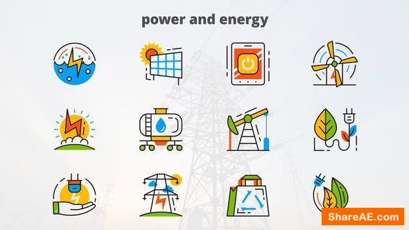 Videohive Power and Energy - Flat Animated Icons