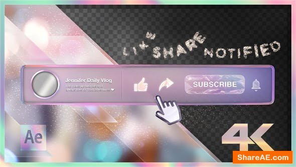 Videohive Youtube Subscribe Rainbow Glass Button