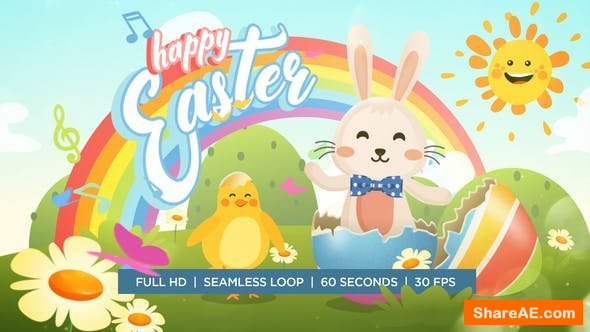 Videohive Easter Bunny and Chicken Dance Greeting
