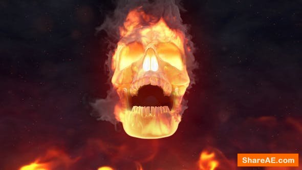 Videohive Fire Skull Logo Reveal