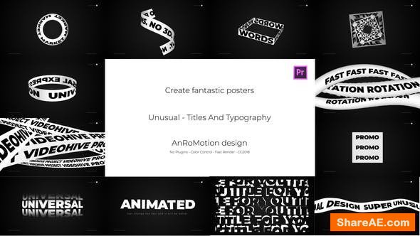 Videohive Unusual - Titles And Typography - Premiere Pro
