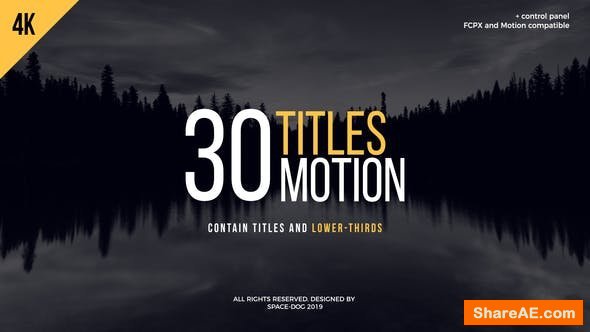 Videohive 30 Motion Titles | FCPX or Motion - Final Cut Pro
