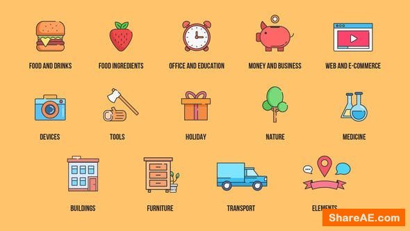 Videohive 240+ Icons Pack