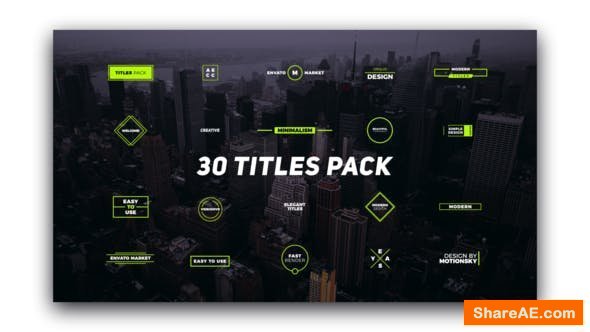 Videohive 30 Titles Pack 21955729