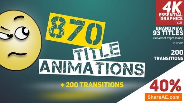 870 Title Animations - After Effects Project (Videohive)