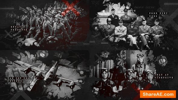 Videohive Ink Bleed History Opener / World War Credits / Significant Events of Past / Old Retro Chronicle