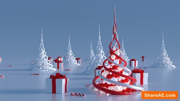 Videohive Abstract Christmas Trees (2 in 1)
