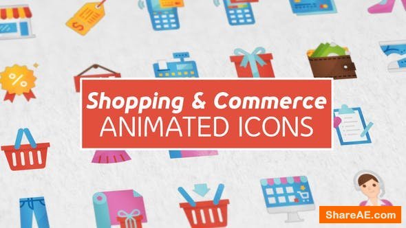 Videohive Shopping and Commerce Modern Flat Animated Icons