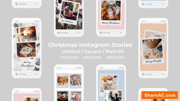 Videohive Christmas Instagram Stories | Vertical Square Portrait