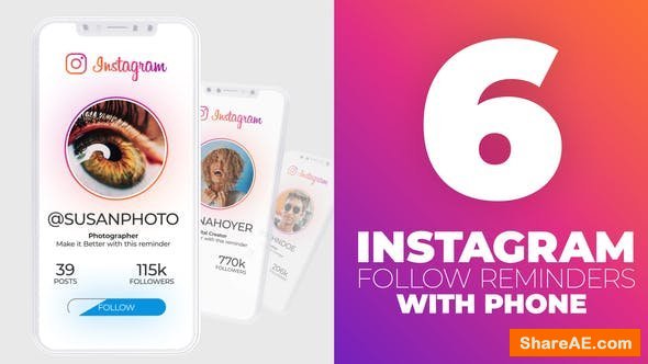 Videohive Instagram Follow Reminder With Phone