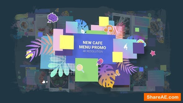Videohive New Cafe Menu Promo/ Restaurant Video Wall/ Instafood/ Food Blog/ Kids Party/ Modern Display/ Bar