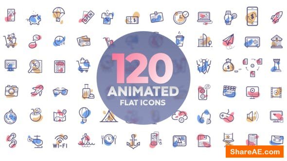 Videohive 120 animated icons