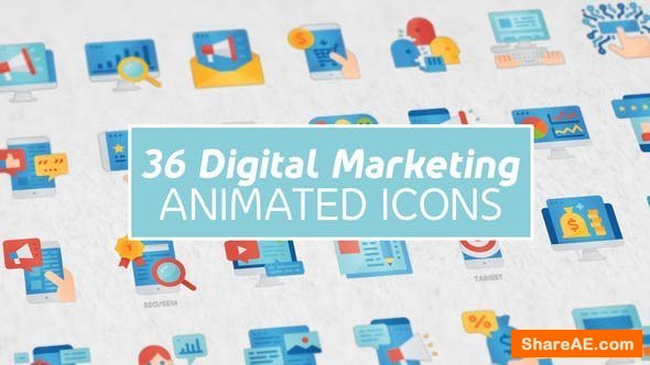 Videohive Digital Marketing Modern Flat Animated Icons
