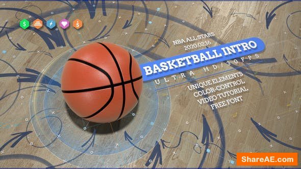 Videohive Basketball 4K Opener/ Action Sport Promo/ Active Game/ Basket Ball Logo/ NBA Intro/ Broadcast Bumper