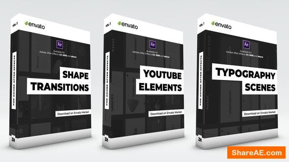 Videohive Typography Scenes, Lower Thirds, YouTube Kit and Shape Transitions