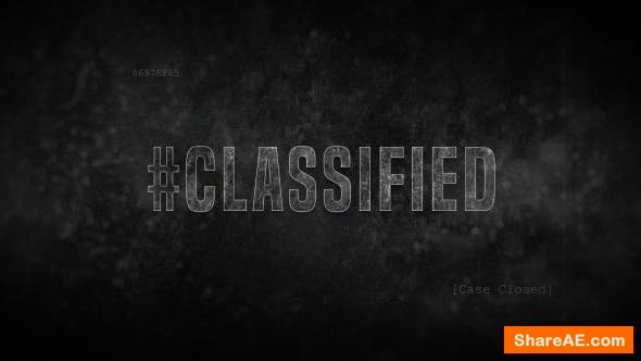 Videohive Crime Title Sequence / Credits - Classified Detective