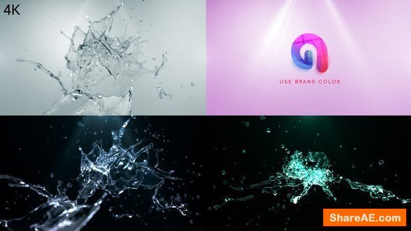 Videohive Water Splash Logo Reveal 2 Free After Effects Templates After Effects Intro Template Shareae