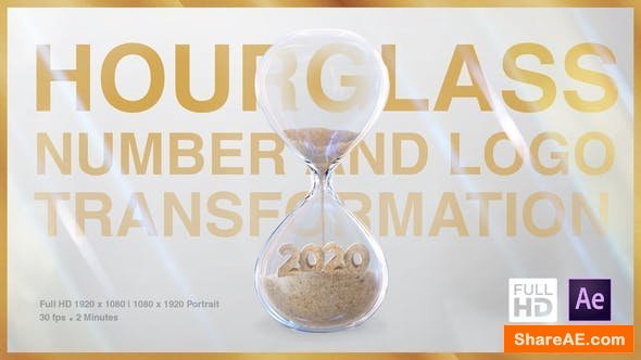 Videohive Hourglass Number and Logo Transformation