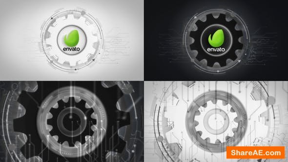 Videohive Futuristic Gears Logo Reveals