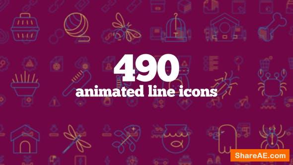 Videohive 490 Animated Line Icons