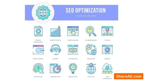 Videohive Seo Optimization - Filled Outline Animated Icons