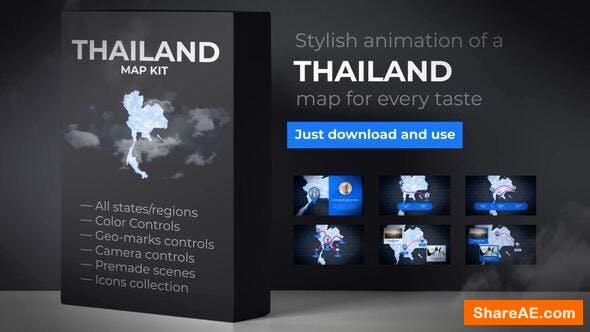 Videohive Thailand Animated Map - Kingdom of Thailand Map Kit
