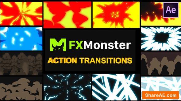 Videohive Cartoon Action Transitions | After Effects