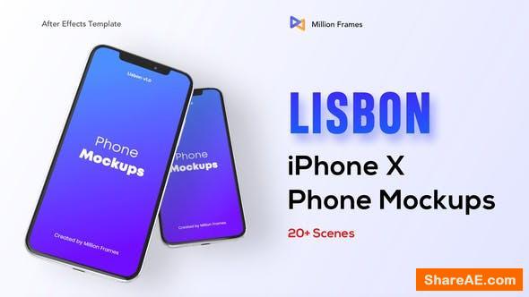 Download Videohive Lisbon-Phone Mockups (iphone X) » free after effects templates | after effects intro ...