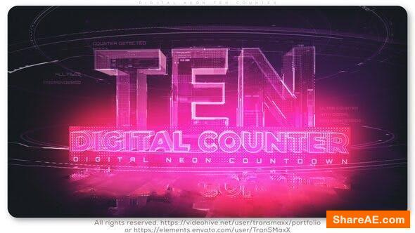 Videohive Digital Neon TEN Counter