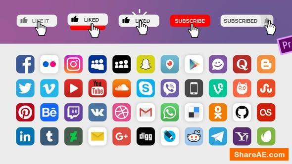 Videohive Social Media Icons with Links - Premiere Pro