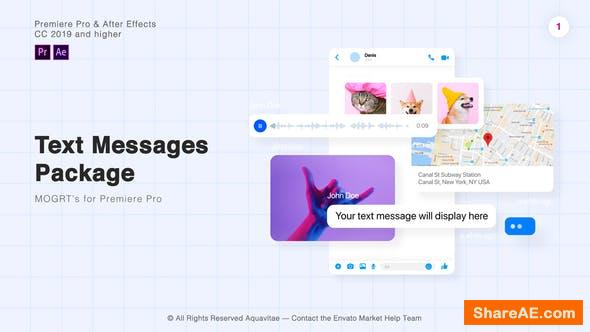 Videohive Text Messages Package L Mogrt For Premiere Pro Free After Effects Templates After Effects Intro Template Shareae