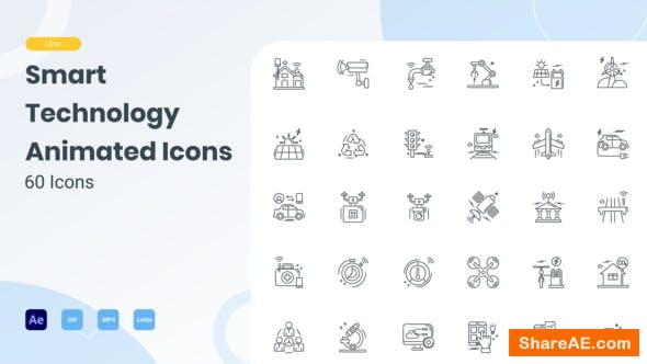 Videohive Animated Smart Technology Line Icons » free after effects  templates | after effects intro template | ShareAE