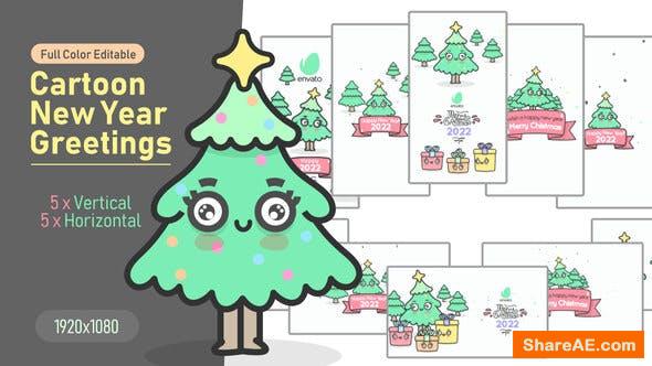 Videohive Cartoon Doodle Christmas Greeting