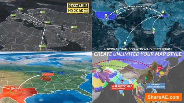 Videohive World Map Connetction Kit
