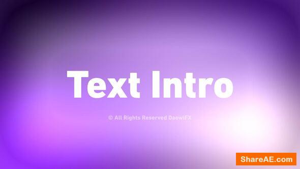 Videohive Text Intro 59719707